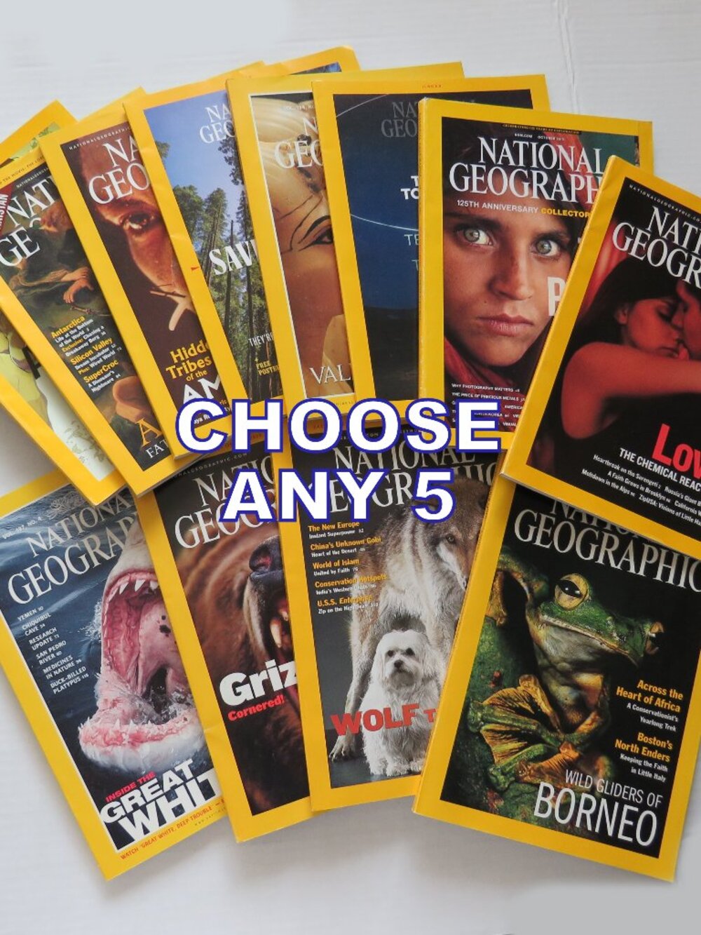National Geographic Magazine Choose Any 5 Magazines Set 2
